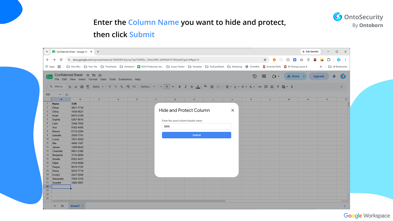 Step 2: Enter column name and submit